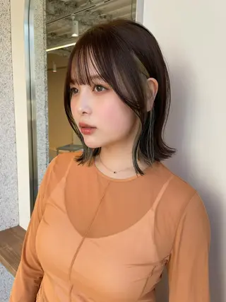 ミディアム 結べるレイヤーボブ くびれLady表参道のヘアスタイル