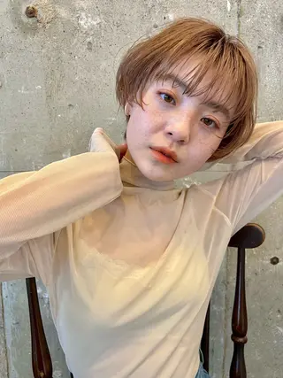 ショート カラー 暖色カラー/ブリーチ /かしむらゆうかのヘアスタイル