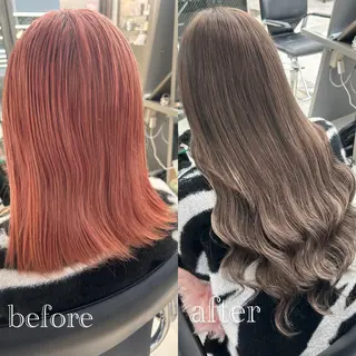 セミロング カラー ハイトーン👱‍♀️ エクステ/彩花のヘアスタイル