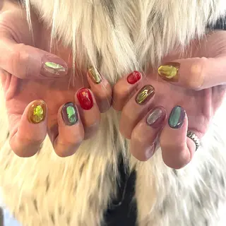 ネイル anyora nail salon所属・大人ワンホン キラキラ／Ayanoのネイルデザイン