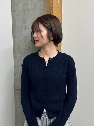 ショート カラー 青木未羽/ベージュ /透明感カラー/松本のヘアスタイル