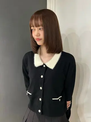 ミディアム えり 堀江/ボブ /成人式カラーのヘアスタイル