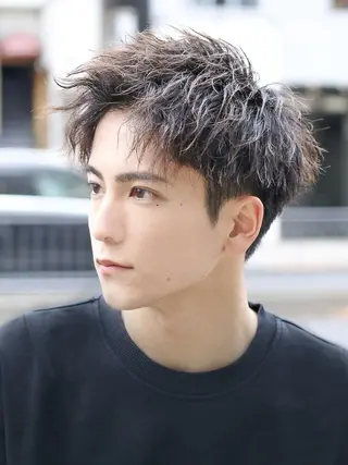 ショート パーマ メンズ ボブ/レイヤー /河内温太のヘアスタイル