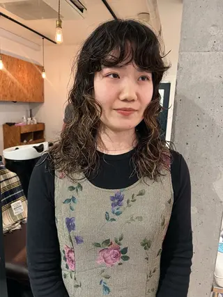 セミロング パーマ 暖色/パーマ 🌼クニトウメイのヘアスタイル