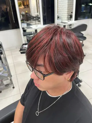 ショート カラー メンズ 【センターパート/ マッシュ】ryokaのヘアスタイル