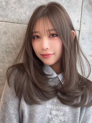 セミロング カラー Lond mare レイヤーカット/韓国のヘアスタイル