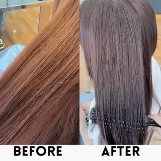 ミディアム カラー ブリーチなしWカラー レイヤー/KOHNOのヘアスタイル