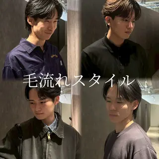 ミディアム パーマ メンズ 金山駅前/メンズ パーマ/真柄 恒輝のヘアスタイル