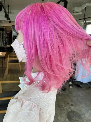 ミディアム カラー ハイトーン/レイヤー /ケアブリーチ石川治のヘアスタイル