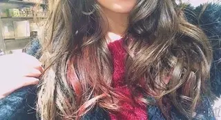 ロング カラー パーマ ヘアアレンジ Device ディバイスのヘアスタイル