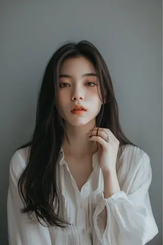 セミロング 新宿/韓国レイヤー/ 顔まわり/メンズヘアのヘアスタイル