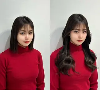 ロング コウ チホウのヘアスタイル