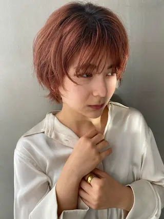 ショート カラー パーマ ヘアアレンジ メンズ キッズ ネイル マツエク・マツパ SALOWIN梅田茶屋町店所属・ウルフレイヤーカット /チヒロのヘアスタイル