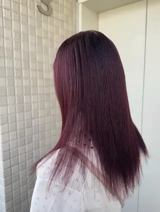 ロング カラー 縮毛矯正/艶髪カラー ヘアアレンジ/ひふみのヘアスタイル