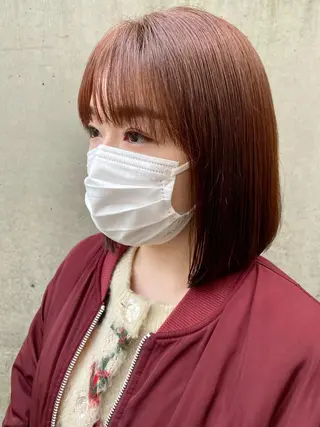 ミディアム カラー 顔周り/ブリーチなし /縮毛矯正🫧伊勢のヘアスタイル