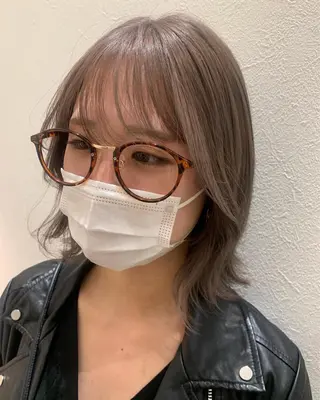 ミディアム カラー hub hair レイヤー/透明感のヘアスタイル