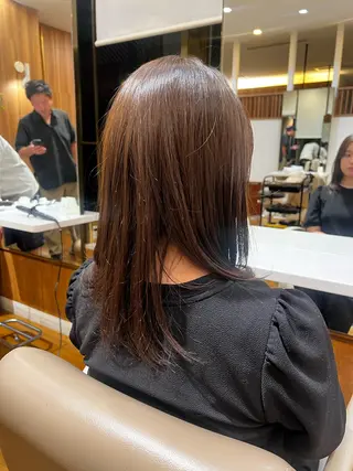 ミディアム カラー 石川 幸呼のヘアスタイル