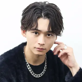 ミディアム カラー パーマ メンズ シースルーマッシュ/ メンズ/KYOHEIのヘアスタイル