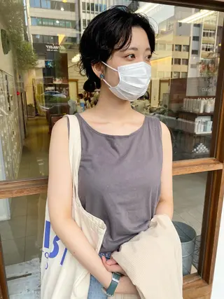 ショート パーマ 近藤 千裕のヘアスタイル