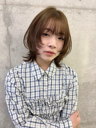 ミディアム カラー 𝐂𝐇𝐈𝐊𝐀 透明感カラー🫧のヘアスタイル