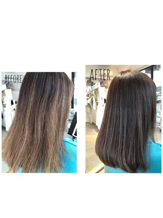 セミロング カラー 林 梓のヘアスタイル