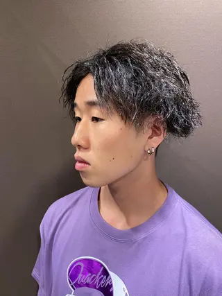 ミディアム パーマ メンズ 大泉 和也のヘアスタイル