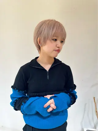 ショート 青木龍樹/パーマモデ ル/似合わせパーマのヘアスタイル