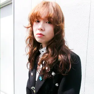 ロング カラー パーマ myu 🐈⬛のヘアスタイル