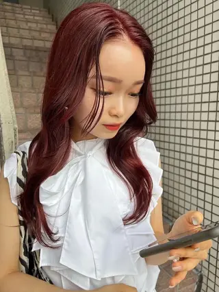 ロング 🍋暖色カラーヘアア レンジniina🍋のヘアスタイル