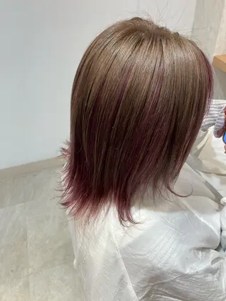 ミディアム 艶カラー3850 まいのヘアスタイル