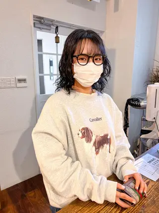 ミディアム パーマ 水野 雪 /パーマ/暖色カラーのヘアスタイル