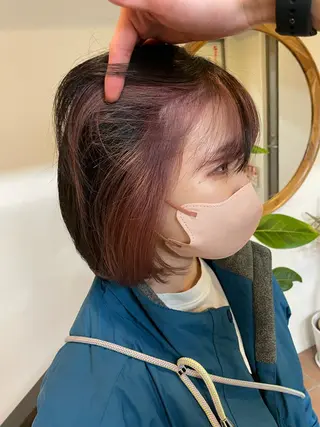 ショート カラー ネイル マツエク・マツパ アイブロウ ⭐ハイトーンブリーチ ミルクティーピンクのヘアスタイル