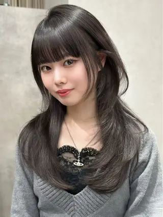 セミロング カラー ヘアアレンジ ⭐️ショート/ボブ/ 艶カラー/りょうがのヘアスタイル