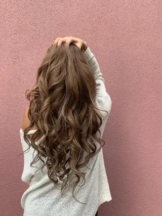 ロング カラー パーマ ヘアアレンジ Device ディバイスのヘアスタイル