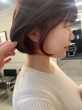 ミディアム カラー 透明感/オリーブ/ グレージュ/YUKAのヘアスタイル