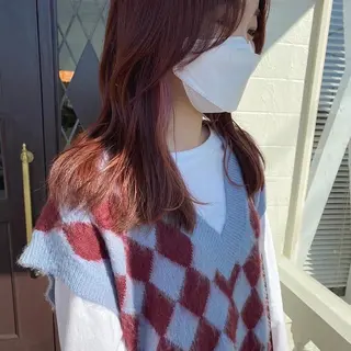 ロング カラー 江原 彩華のヘアスタイル