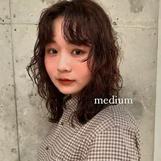 ミディアム カラー パーマ ボブ/レイヤー/ニュ アンスパーマ/小夏のヘアスタイル