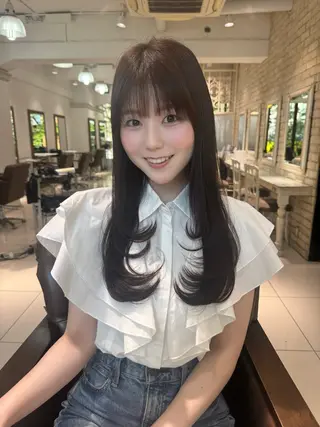 ロング カラー 富澤あゆみ/髪質改善 /レイヤーカットのヘアスタイル