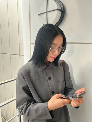 ミディアム yumeka🩶ボブ 暖色/透け感カラーのヘアスタイル