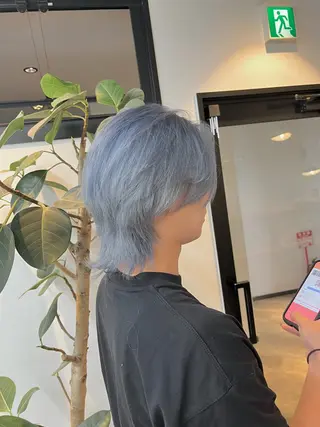 ミディアム カラー メンズ ハイトーンカラ ー/小川のヘアスタイル