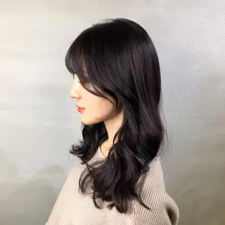 セミロング カラー 透明感カラー×小 顔レイヤー♡ヒデさんのヘアスタイル