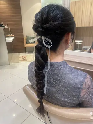 ロング ヘアアレンジ 韓国ヘアメイク🎀/ 縮毛矯正✨山本媛香のヘアスタイル