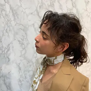 ミディアム パーマ ヘアアレンジ 【韓国風くびれヘア】 joule小木曽輝のヘアスタイル