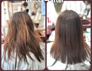 ロング カラー損傷毛縮毛矯正 ツイストスパ佐藤昭利のヘアスタイル