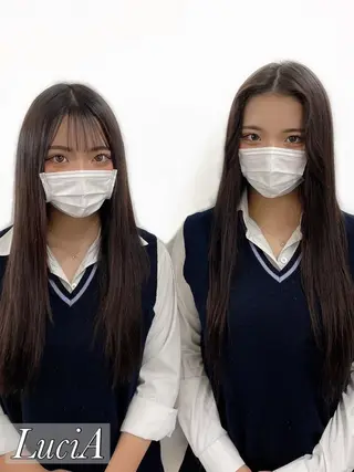 セミロング カラー ヘアアレンジ LuciA/エクステ カラーのヘアスタイル