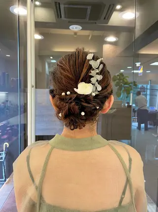 セミロング ヘアアレンジ 鎌倉/アレンジ/暗髪 /髪質改善/ ユキミのヘアスタイル