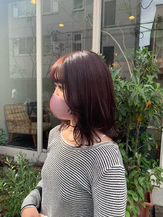 ミディアム カラー 鎌野 萌乃のヘアスタイル