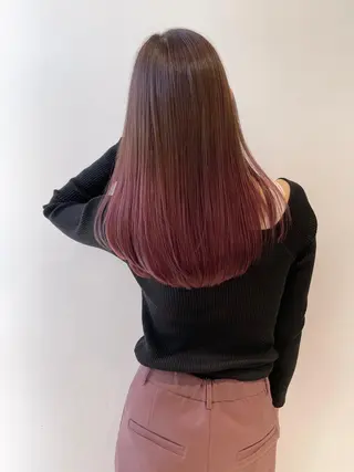 セミロング カラー パーマ ヘアアレンジ 【公式】amble luxe池袋東口🩷のヘアスタイル