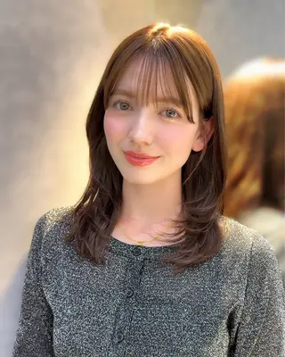 ミディアム カラー 韓国ヘア/美髪矯正/ Haruna🦋のヘアスタイル