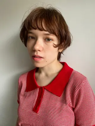 ショート カラー パーマ CEINE＋ officialのヘアスタイル